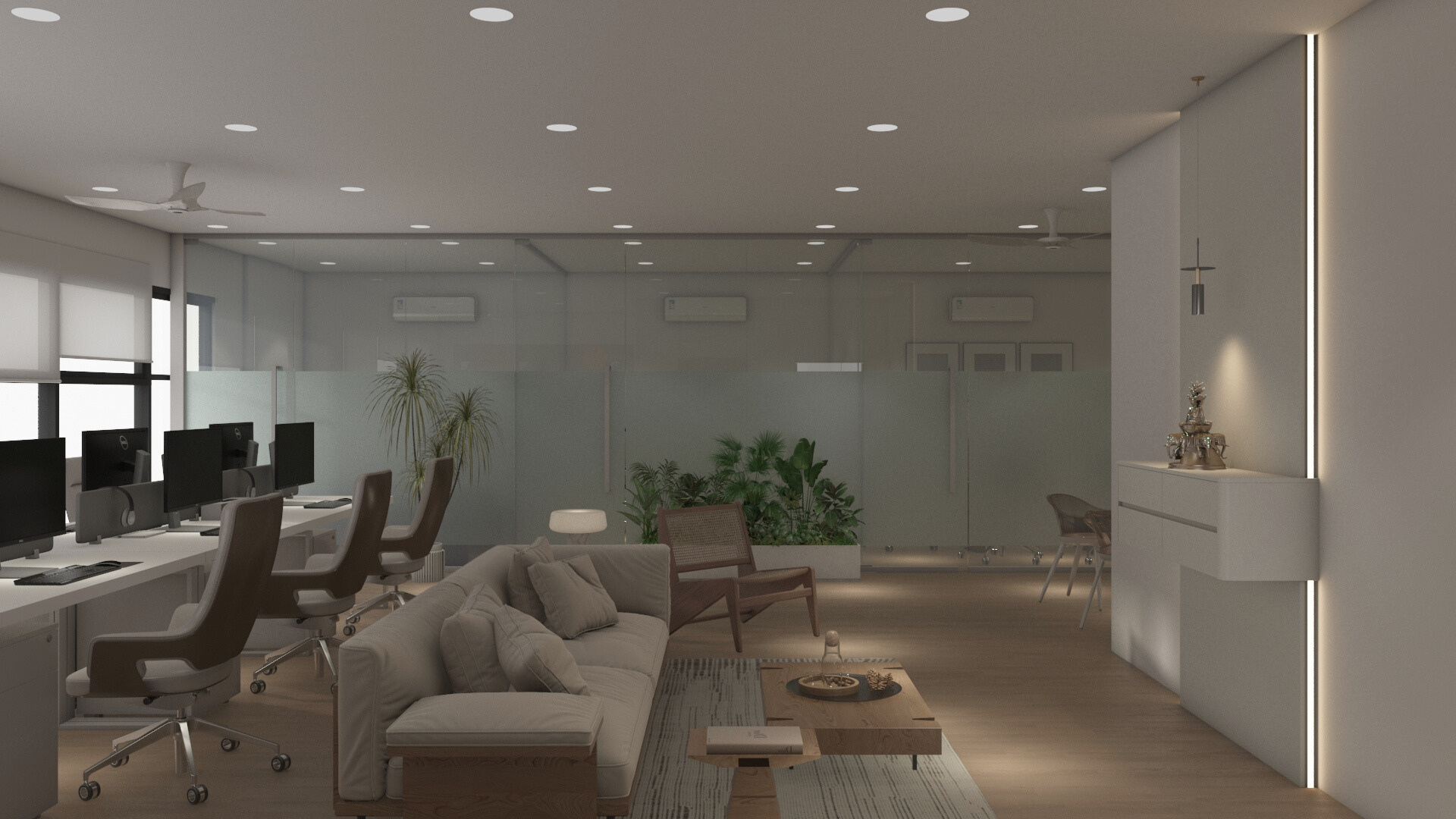 GPR Office interior design 3D render